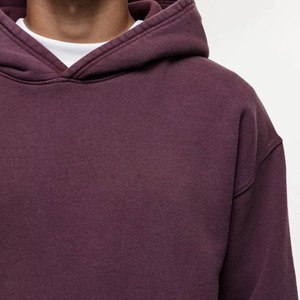 Conjunto de Sudadera con Capucha y Pantalones Deportivos para Hombre, Color Borgoña, Casual, Estampado, de Felpa, Tejido, Otoñal, 100% Algodón, con Cordón Ajustable - Product Image 6