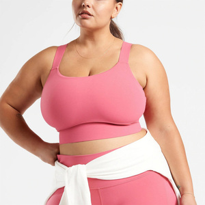 Soutien-gorge de sport pour femme grande taille à maintien léger en Spandex et Polyester, dos nageur, col ras du cou - Léger, respirant, séchage rapide, pour la gym et l'athlétisme - Product Image 1