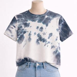 Camiseta Casual Unisex OEM Bio Wash Soft 100% Algodón Peinado 180g con Logotipo Personalizado, Teñido Anudado, Transpirable, Color Sólido y Aplicaciones de Agujeros - Product Image 1