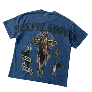 Camiseta Vintage para Hombre, Diseño Gráfico DTG, Estilo Urbano, Logotipo Personalizado, Corte Amplio, Estilo Boxy, Camiseta Desgastada - Product Image 3