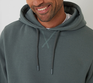 <b>Men's</b> <b>Navy</b> Blue Hooded Sweatshirt Cotton <b>Fleece</b> Pullover Drawstring Front Pocket Regular Fit Casual - Product Image 6