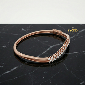 Pulsera de Cadena de Plata de Ley con Diamantes Cultivados en Laboratorio, Diseño Clásico y Elegante en Oro Rosa, Joyería de Lujo Brillante para Mujer, Ideal para Bodas - Product Image 1
