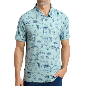 Vêtements OEM de luxe haute qualité pour hommes, polos imprimés avec sublimation de haute qualité et logo de la marque - Product Image 2