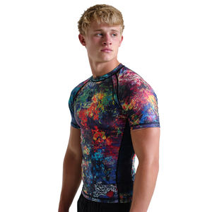 T-shirt de compression athlétique à manches longues pour homme, imprimé numérique OEM, respirant, antibactérien, écologique, 220g - Product Image 4