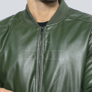 High Quality Genuine <b>Leather</b> Winter <b>Jacket</b> for <b>Men</b> Stand Front Breathable Windproof Offering Comfort Warmth Timeless Fashion - Product Image 6