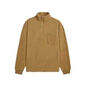 Nouveau sweat à capuche en polaire épaisse avec broderie de logo personnalisé, fermeture éclair 1/4, col montant, tricoté ample pour l'hiver, unisexe - Product Image 2