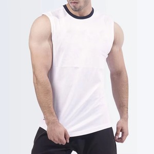 Camiseta sin Mangas de Algodón Cómoda y de Gran Venta para Hombre, Ropa de Gimnasio / Camisetas sin Mangas para Hombre con Diseño de Logotipo Bordado e Impreso - Product Image 1