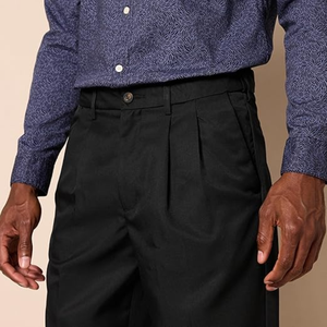 Pantalones Chino de Hombre con Cierre de Cremallera Media, Corte Clásico, Ligeros, Tejido Antiarrugas, Lavado a la Piedra, Poliéster/Algodón - Product Image 4