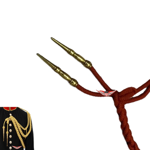 <b>Braided</b> Uniform Aiguillette Needle Dress <b>Cord</b> For Ceremonial & Parade Gold Point Aiguillette Metallic Gold Tip - Product Image 3