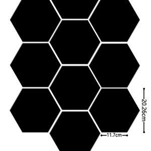 Carreaux muraux hexagonaux autocollants en PVC/PET, design grain de bois et marbre, installation facile, décoration murale intérieure, directement de l'usine - Product Image 1