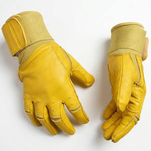 Manchette longue couleur jaune en cuir de vachette véritable gants de frappe de baseball taille adulte et jeunesse gants de frappe de baseball et de softball - Product Image 3