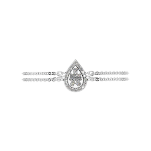 Elegante pulsera de oro rosa sólido para mujer, Baguette de doble fila, diamantes en forma de pera, chapado en oro de 14K y 18K para fiestas de aniversario - Product Image 4