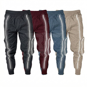 Top Quality Streetwear Hip-Hop Casual Style <b>Stacked</b> <b>Joggers</b> Pants With Side Pockets Reflective Strips Decoration Sports Pent - Product Image 1