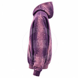 Sweat à capuche épais en molleton et coton mélangé, effet délavé, coupe oversize, vierge, pour impression et broderie personnalisées - Product Image 3