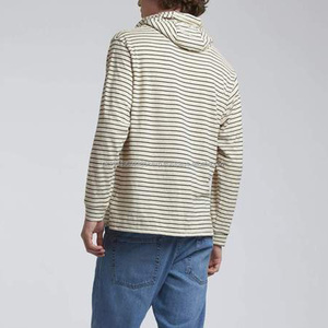 Sudaderas con capucha holgadas de alta calidad personalizadas 2021 para hombre, ropa de otoño, Sudadera con capucha recortada de algodón fino a rayas para hombre - Product Image 5