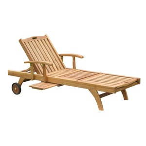 Chaises longues modernes en bois massif pour jardin et terrasse, pliables, en teck naturel, pour le bord de la piscine, meubles d'extérieur - Product Image 3