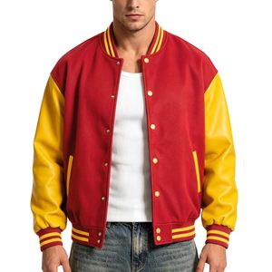 Varsity <b>Jacket</b> <b>Men</b> Satin <b>Leather</b> Letterman <b>Jacket</b> Custom Baseball <b>Jacket</b> Embroidered Premium Quality Wholesale Supplier - Product Image 1