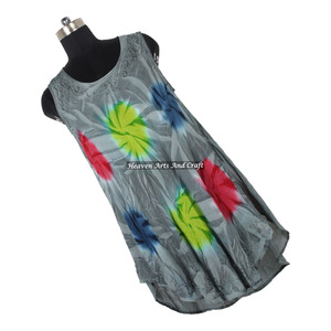 Hippy Boho Bohemian Women Wear Tie Dye Dress Women's <b>Umbrella</b> Dress Tie Dye Colorful Design Rayon <b>Beach</b> Wear <b>Umbrella</b> Dress - Product Image 3
