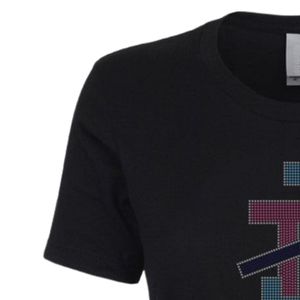Camiseta Negra de Manga Corta con Cuello Redondo y Diseño de Letras Entrelazadas, Ropa Casual para el Día a Día, Estilo Urbano, Cómoda - Product Image 4