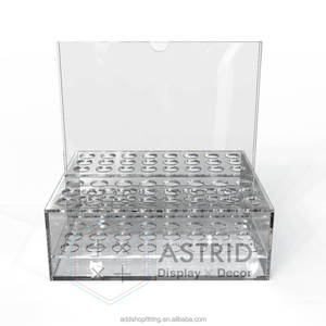 Custom Logo Luxury Eco-Friendly Transparent/Rose Gold Acrylic Paintbrush Display Holder Size Holes for Retail Shops-Water - Product Image 6