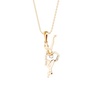 Collar con Colgante de Bailarina de Ballet en Plata de Ley para Niñas - Product Image 3