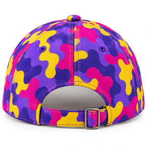 Gorra de Béisbol de Camuflaje Morado, Rosa y Amarillo, de 6 Paneles, Transpirable, con Visera Curva - Product Image 2
