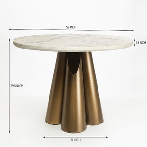 Metal bases Dining tables ,Luxury Spacesave Dining Tables, Luxury Dining Table With <b>Marble</b> <b>Top</b> Spacesave Dining table Round <b>Top</b> - Product Image 4