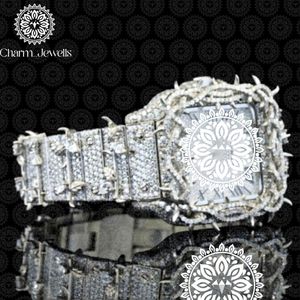 Reloj Charm Jewells de acero inoxidable para hombre, caja de 40 mm, detalles de diamantes, analógico, de lujo, a la moda, movimiento mecánico, fecha automática - Product Image 2