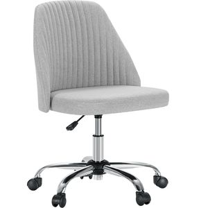 Sweetctrpy senza braccia sedia da scrivania da ufficio regolabile girevole lavoro Computer sedia da trucco con ruote per piccoli spazi - Product Image 1