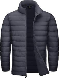 Chaqueta acolchada informal con aislamiento para hombre, sudadera cálida a prueba de viento con cierre de cremallera, repelente al agua y abrigo de invierno ligero - Product Image 6