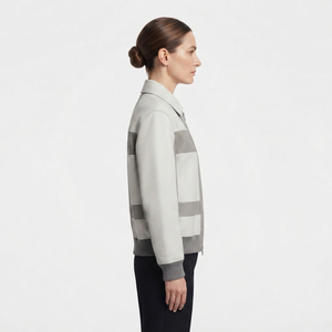 Chaqueta Bomber de Cuero para Mujer, Chaqueta Bomber de Cuero Genuino, Chaqueta Bomber de Cuero con Botones - Product Image 3