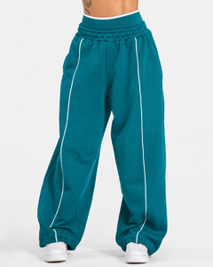 <b>Women</b> Contrastline Zipper Tracksuit Casual Two Piece Set Relaxed Fit <b>Jacket</b> And Wide Leg Pants Matching Outfit Wholesale Apparel - Product Image 5