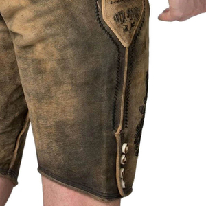 Authentic Custom Bavarian Shorts with Embroidery Adjustable Canvas <b>Suspender</b> for Oktoberfest Festivals - Product Image 6