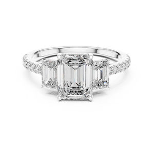 Luxury 925 Sterling Silver Emerald Cut Moissanite <b>Diamond</b> <b>Ring</b> Factory Wholesale Custom Jewelry Manufacturer - Product Image 1