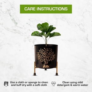 Maceta de Metal Negra con Soporte de Hierro, Maceta Elevada Contemporánea para Plantas de Interior, Suculentas y Decoración Elegante - Product Image 6