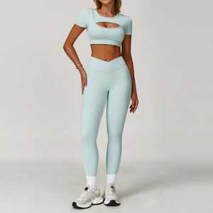 Conjunto de Yoga para Mujer de Marca Privada, Conjunto de Yoga Personalizado para Mujer, Conjunto de Yoga para Mujer a Bajo Precio, Ropa Deportiva Ligera - Product Image 5