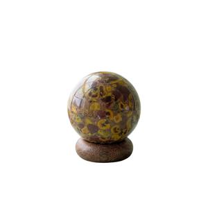 Esfera de Jaspe Pulido, Decoración para el Hogar, Globo de Piedra Natural Coleccionable sobre Base de Madera - Product Image 1