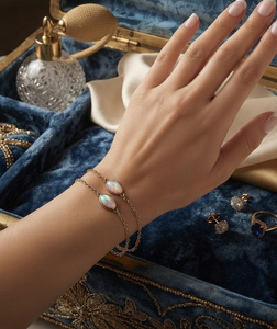 Pulsera con Dije de Ópalo Etíope, Piedra Preciosa Natural, Chapado en Oro y Platino, Cristal Curativo, Regalo Espiritual, Unisex, Venta al por Mayor - Product Image 5
