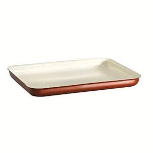 Plateau de service en métal coloré avec surface émaillée, parfait pour servir des boissons, des collations et des petites assiettes confortablement - Product Image 1