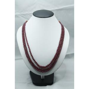 <b>Ruby</b> Round Beads 3 Strand <b>Necklace</b> Stone Jewelry For <b>Necklace</b> Making - Product Image 6