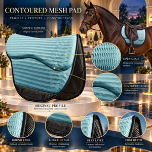 Almohadilla de malla abierta para silla de montar con contorno superior elevado y perfilado |   Diseño de Borde Trasero en Capas para Equipos de Equitación - Product Image 5