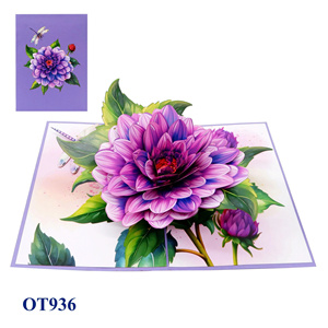 Best Seller Purple Larkspur Flowers 3D Pop-Up Greeting Card Thanksgiving Greeting Card <b>Handmade</b> Custom Logo <b>Paper</b> Crafts - Product Image 5