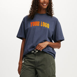 Camiseta de Verano para Mujer, Personalizada, de Alta Calidad, Talla Grande, Lisa, 100% Algodón, Ecológica, Transpirable, con Apliques, de Secado Rápido, Estilo Urbano - Product Image 1