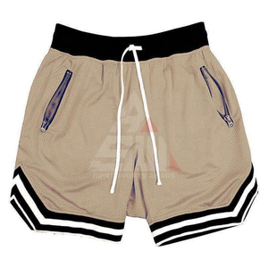 Custom Front Logo Knitted Print Breathable Eco-Friendly Polyester/Cotton Mid Casual Drawstring Cargo Shorts Men's - Product Image 2