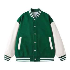 เสื้อแจ็คเก็ตวาร์ซิตี้สีเขียวขาว ทรงหลวม สไตล์ลำลอง กระดุมหน้า ปกคอพับ แขนปกติ ใส่ได้ทั้งชายและหญิง เหมาะสำหรับฤดูใบไม้ร่วง ปี 2027 - Product Image 4