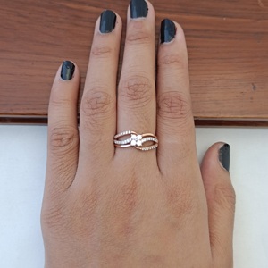 Namivaa Other Flower <b>Cluster</b> Women Elegant Twist Band Engagement Wedding Ring Fine Jewelry High Polish Finish - Product Image 5