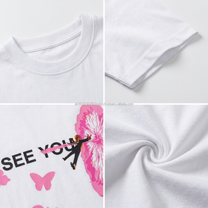 ฟรีเยอร์มายด์เสื้อยืดแขนสั้นสีขาวพิมพ์ลายการ์ตูนผู้ชายสไตล์สตรีทคอวีทรงปกติผ้าฝ้ายเจอร์ซีย์ - Product Image 3