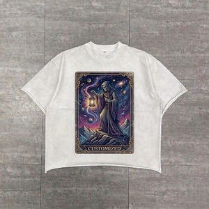 Camiseta Personalizada 100% Algodón con Estampado DTG, Corte Holgado y Extra Grande, Estilo Vintage Desgastado con Acabado Ácido y Bajo sin Rematar para Hombre - Product Image 4