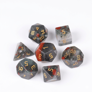 High quality stone dice Africa Bloodstone natural <b>crystal</b> reiki healing gemstones Engraved custom dice <b>set</b> Vikings <b>crystal</b> - Product Image 2