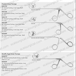 Pinza Frontal Tipo Jirafa para Senos Paranasales, 5.5 Pulgadas, Vertical, Punta de 3mm, Instrumento Quirúrgico ORL, Acero Inoxidable Alemán - Product Image 6